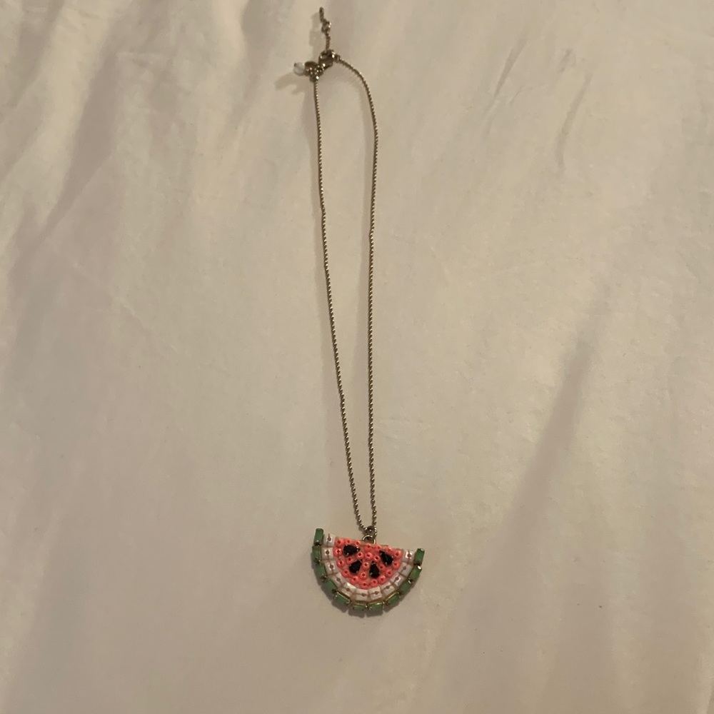 Crewcuts Watermelon Slice Necklace - Pink and Green